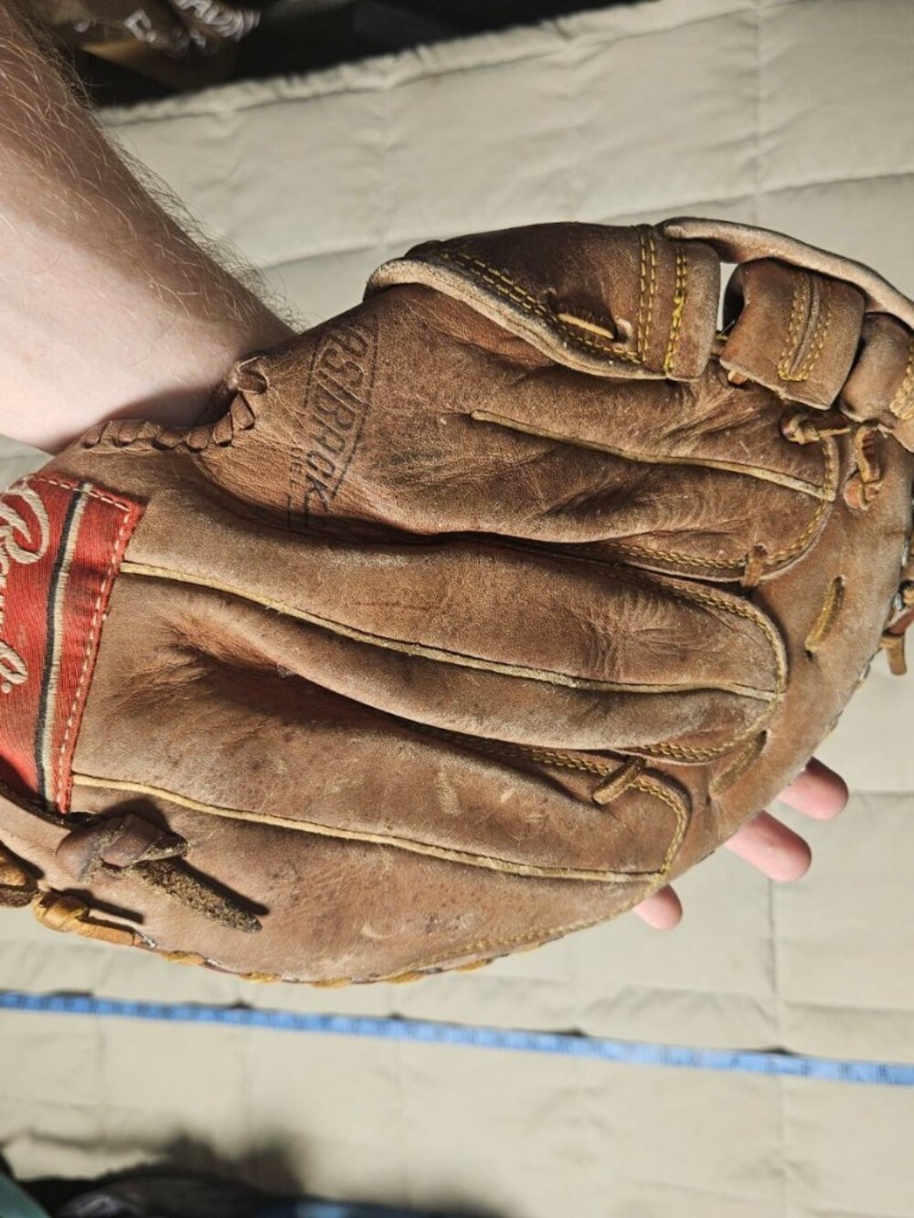 Vintage Rawlings Baseball Glove Brown Leather